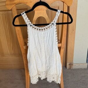 Ultra Pink Cream Crochet Women's Blouse